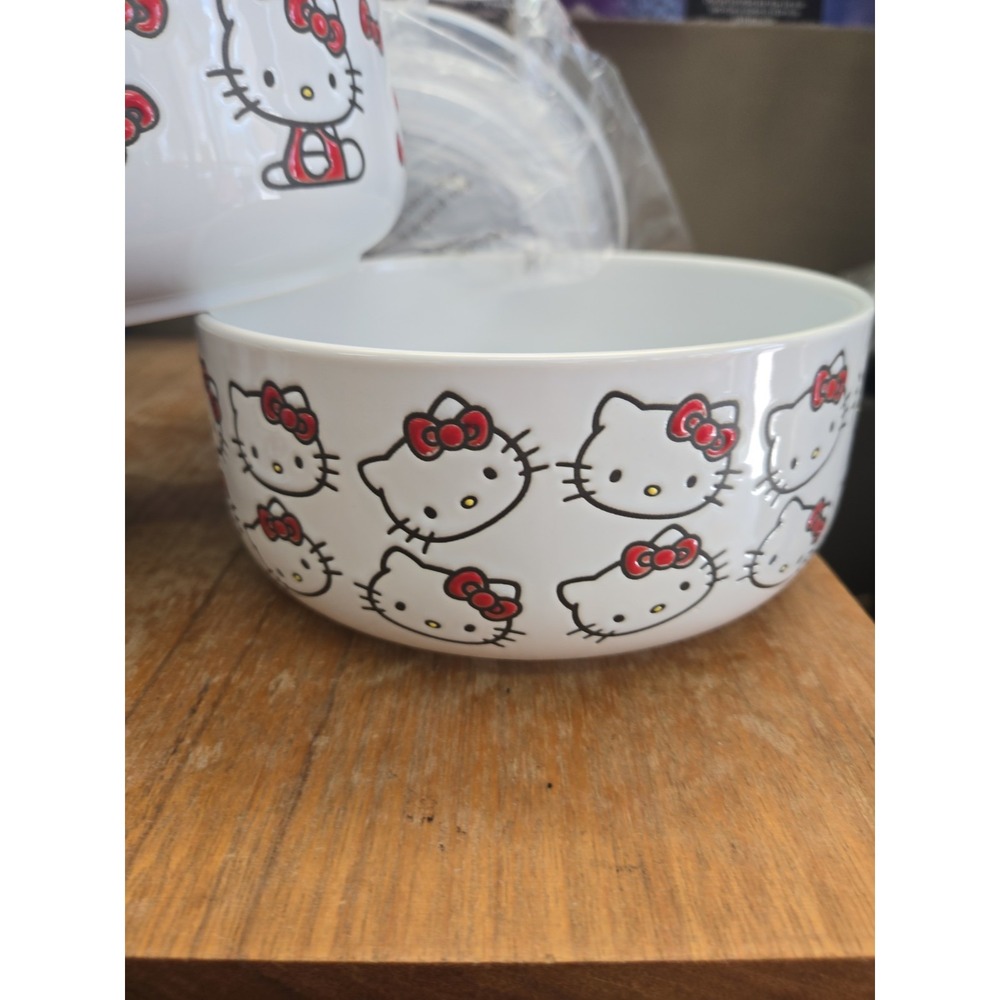 Zrike Hello Kitty 6 Piece Ceramic Food Storage Bowls With Lids